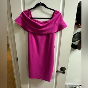 Hot Pink off the shoulder dress